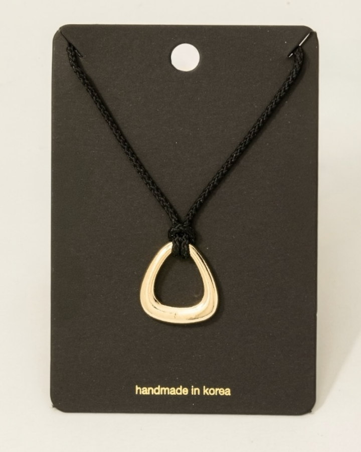 Rounded Triangle Cutout Pendant Necklace