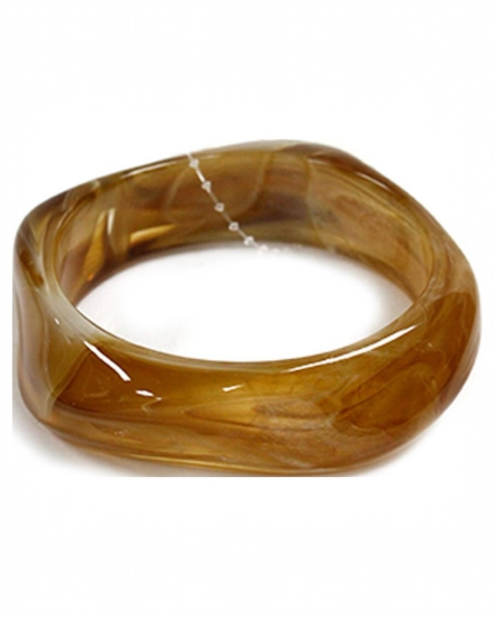 Caramel Resin Geometric Bangle Bracelet
