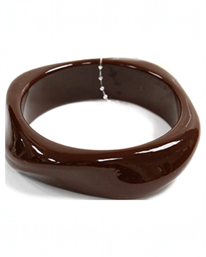 Espresso Resin Geometric Bangle Bracelet