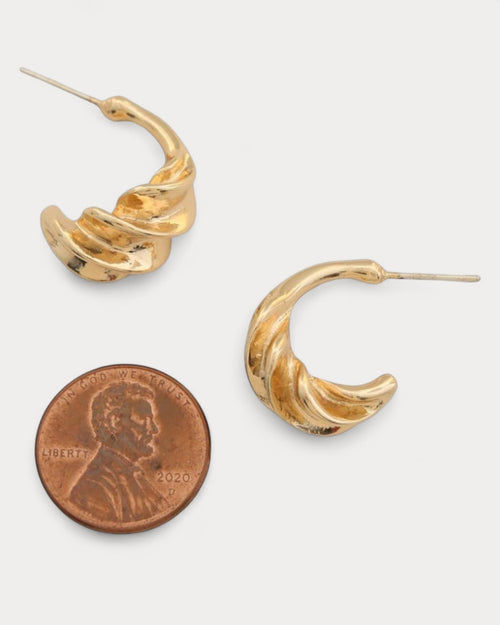Gold Dipped Twisted Hoop Earring