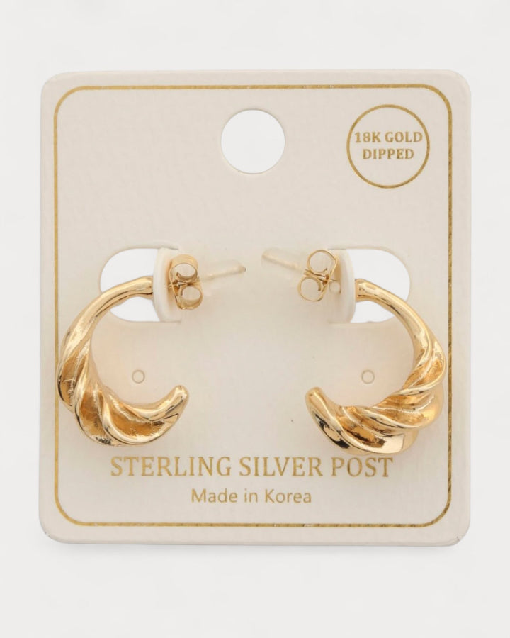 Gold Dipped Twisted Hoop Earring