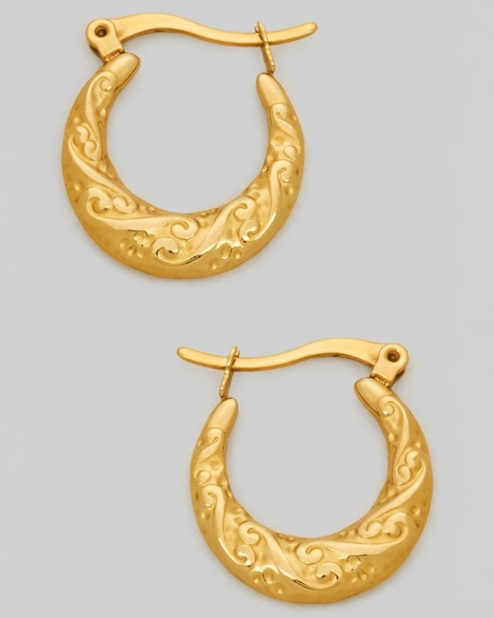 Filigree Pressed Hinge Hoops