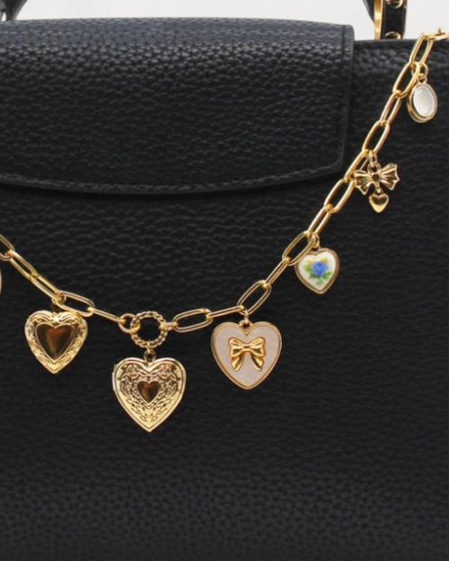 Multi Heart Charm Bag Chain