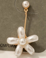 Pearl Beaded Flower Earrings