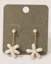 Pearl Beaded Flower Earrings