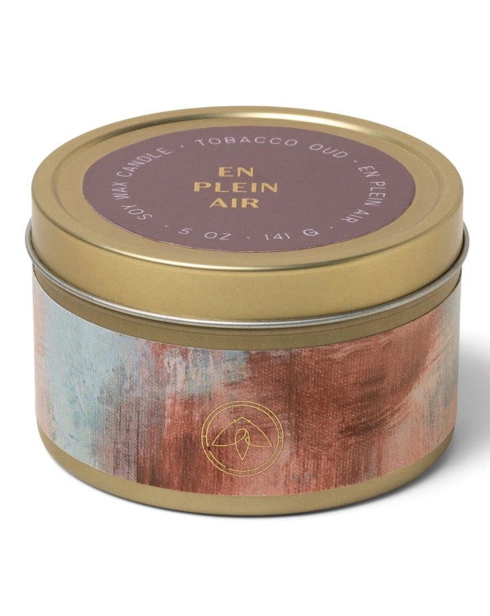 En Plein Air 5 oz Tin Candle - Tobacco Oud