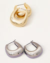Gold Dipped Graduated Latch Hoop Earrings