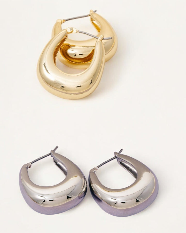 Gold Dipped Graduated Latch Hoop Earrings
