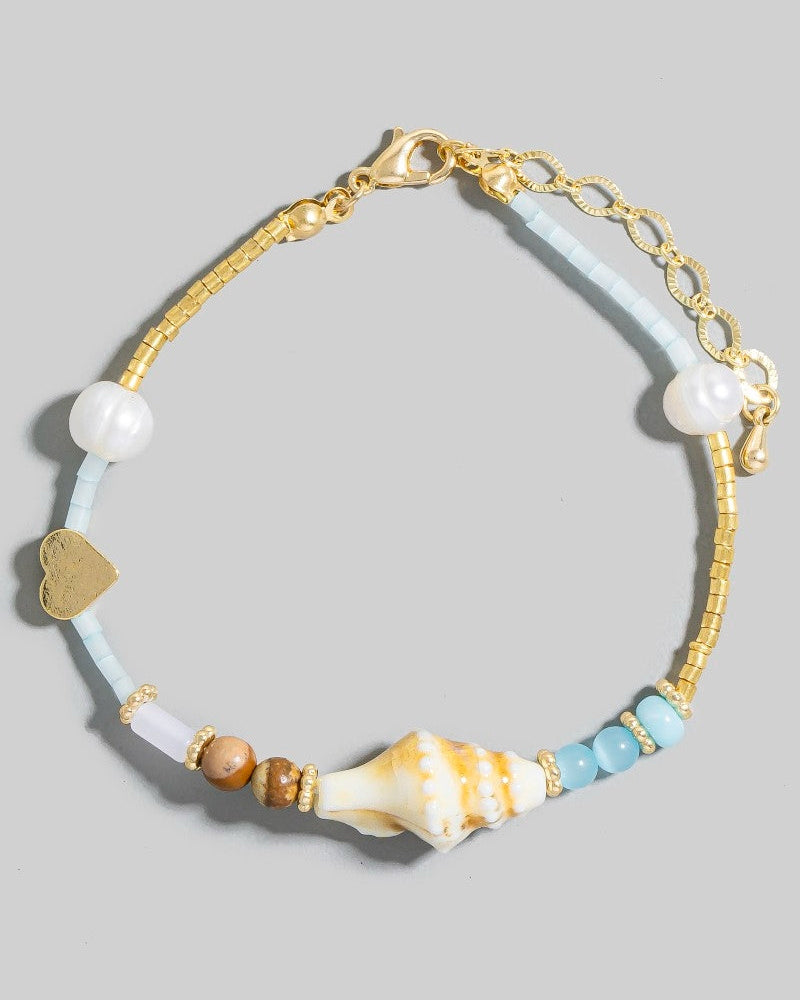 Beaded Sea Shell Bracelet