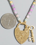 Heart Lock and Key Pendant Necklace