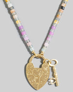 Heart Lock and Key Pendant Necklace