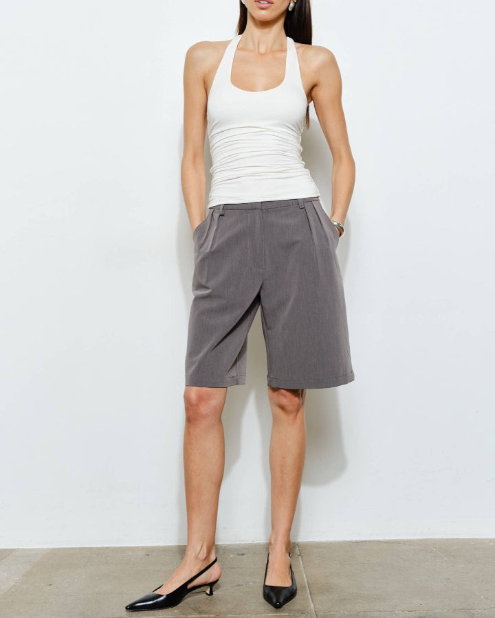 Paige Pleated Bermuda Shorts