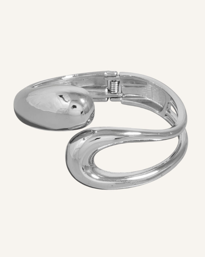 Gold Plated Silver Swirl Bangle Bracelet