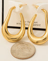 Abstract Oval Hoop Earring
