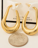 Abstract Oval Hoop Earring