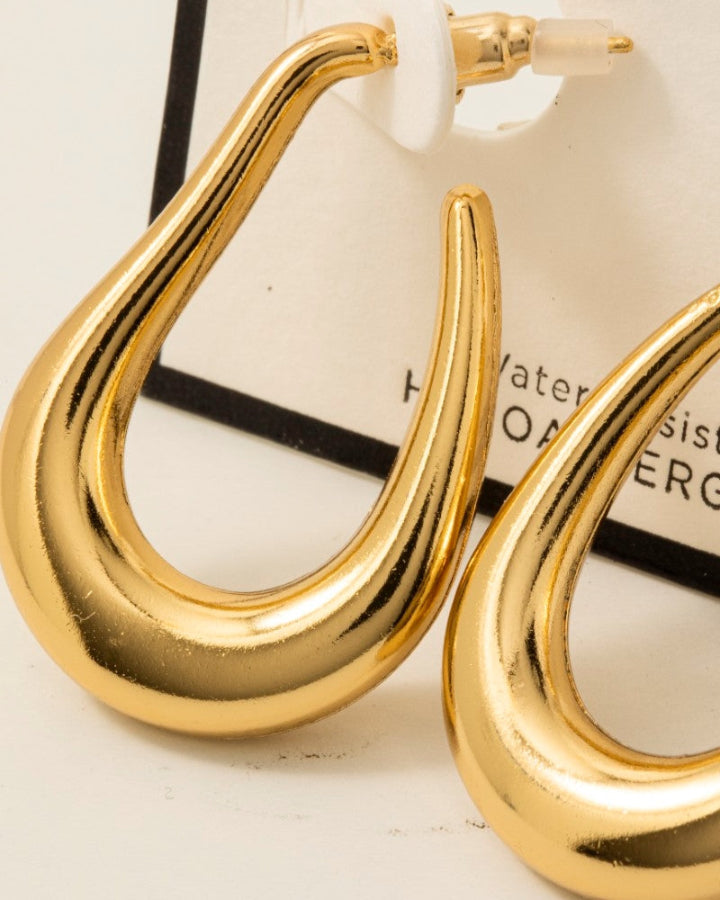 Abstract Oval Hoop Earring
