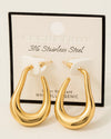 Abstract Oval Hoop Earring