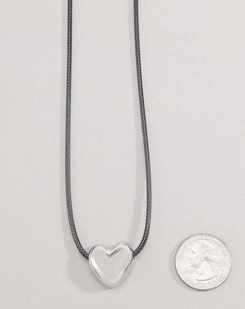 Heart Charm Wrap Choker Necklace