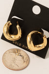 Gold Dipped Warped Hoop Earrings