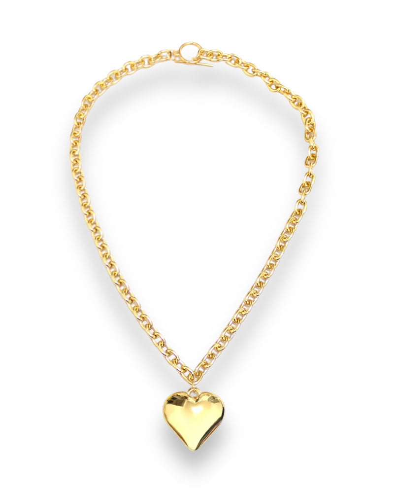 Toggle Chain Necklace With Heart Pendant
