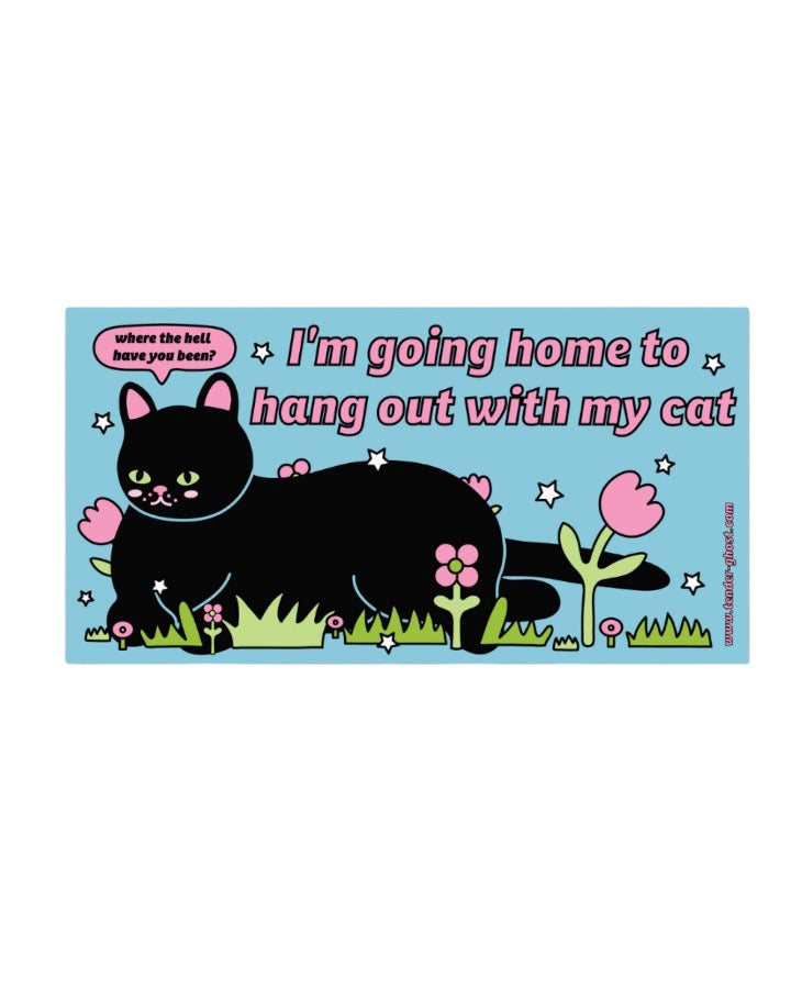 Hang Out With My Cat Bumper Magnet