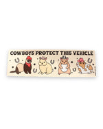 Cowboys Protect This Vehicle Bumper Sticker