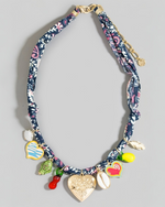 Heart Locket Mixed Charms Bandana Necklace