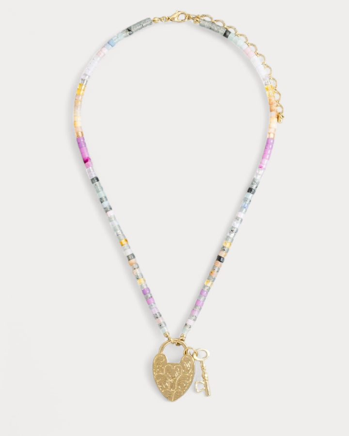 Heart Lock and Key Pendant Necklace