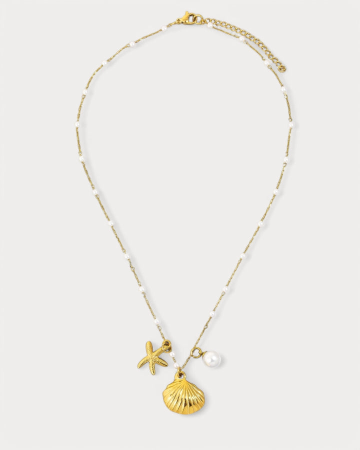 Pearl and Shell Charm Necklace