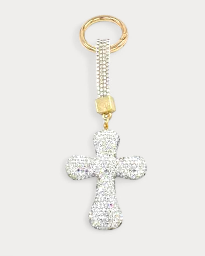 Rhinestone Cross Bag Charm
