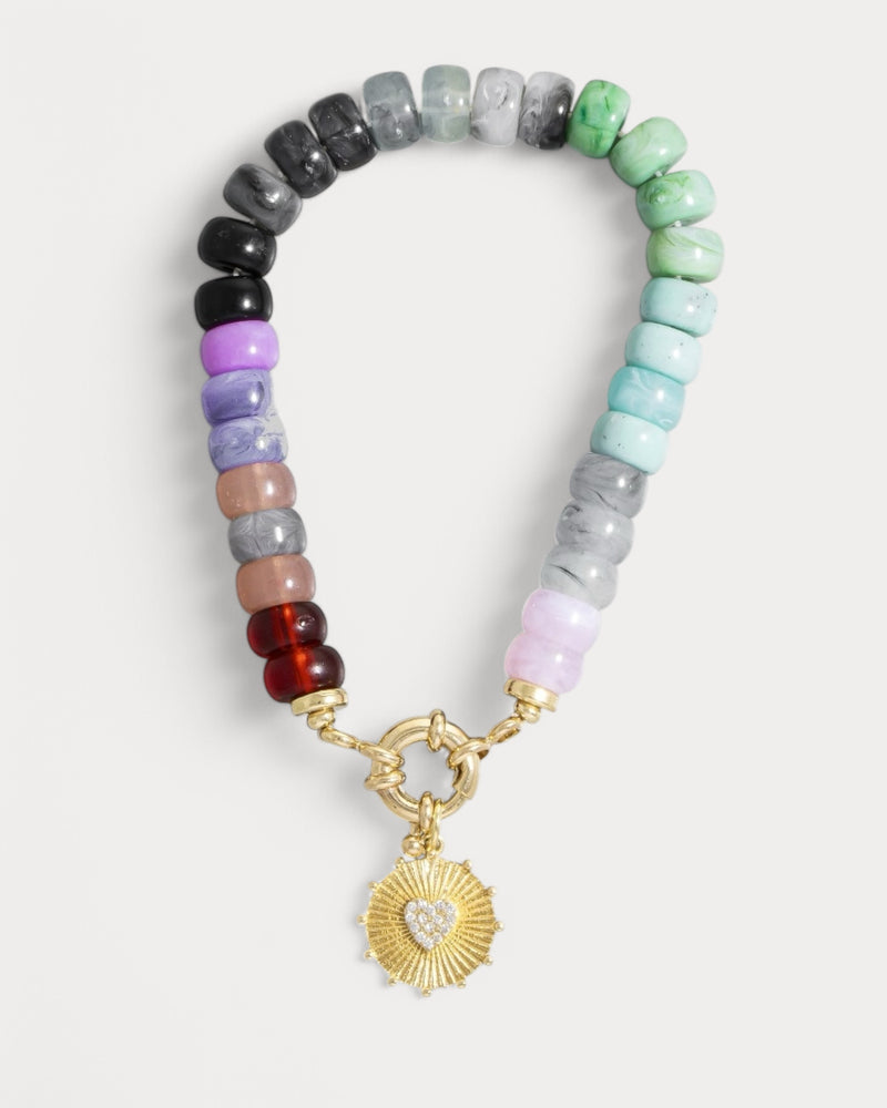 Heart Charm Beaded Bracelet