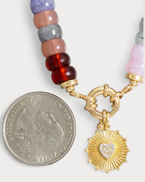 Heart Charm Beaded Bracelet