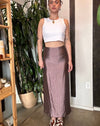 Mauve Metallic High Waisted Skirt