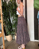 Vintage Tiered Floral Maxi Skirt