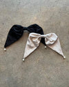 Double Pearl Bow Clip