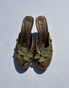 Vintage Sage Embellished Heels