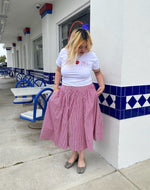 Drop Waist Red Gingham Skirt