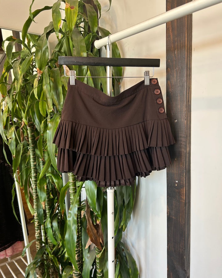 Vintage Ruffle Mini Skirt