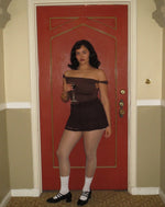 Chocolate Lace Mini Skirt