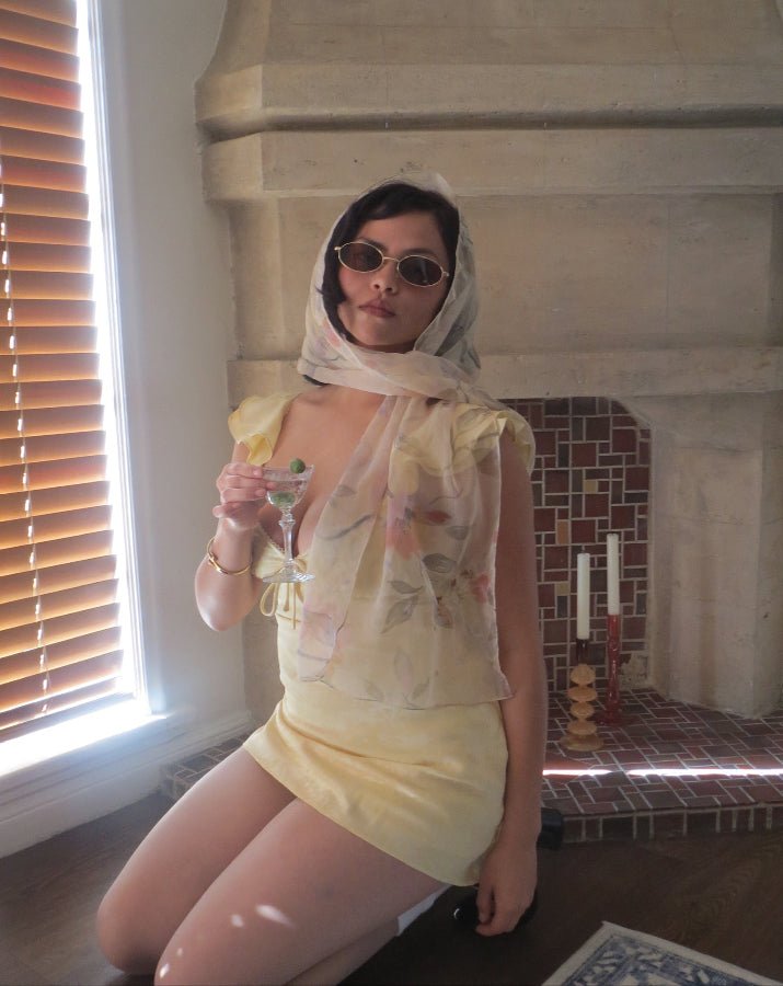 Butter Satin Flutter Sleeve Dress