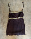Vintage Brown Sequin Trim Cami