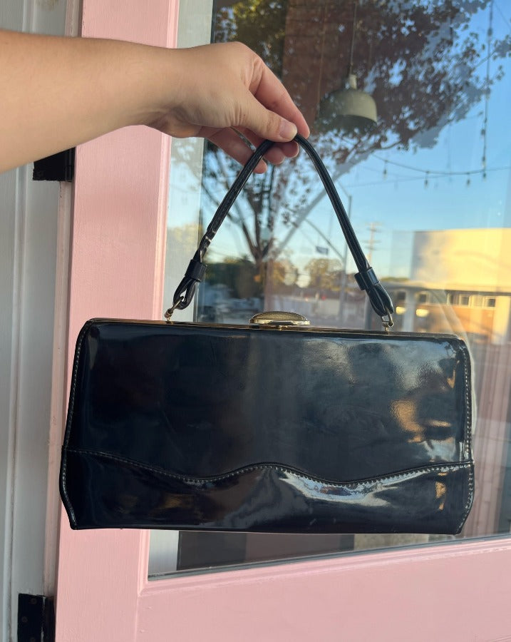 Black Patent Clutch Purse