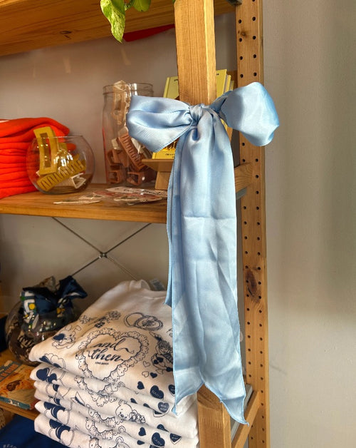 Blue Satin Hair Scarf