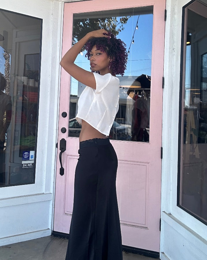 Cropped White Blouse