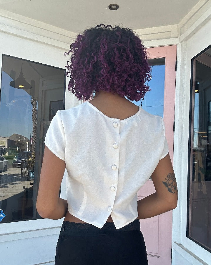 Cropped White Blouse