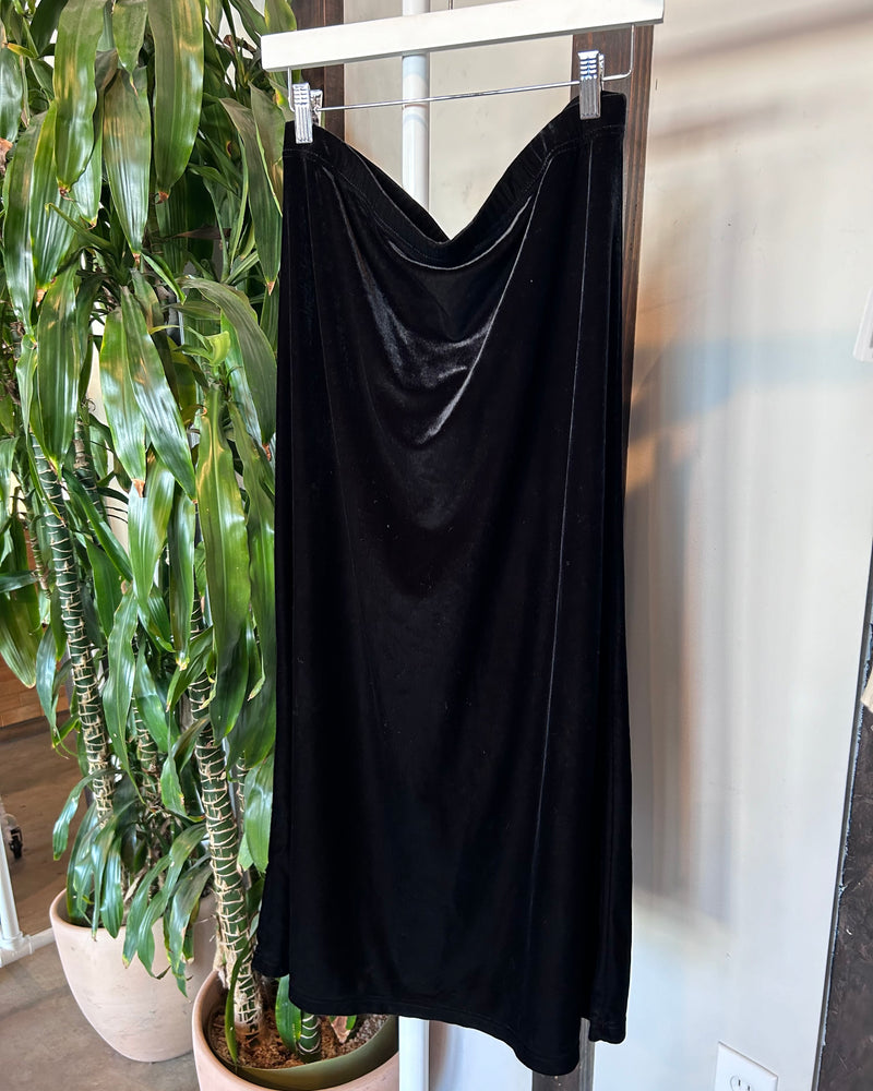 Vintage Black Velvet Skirt