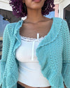 Vintage Teal Crochet Cardigan