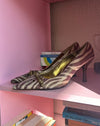 Zebra Heels with Gold Bow Detail