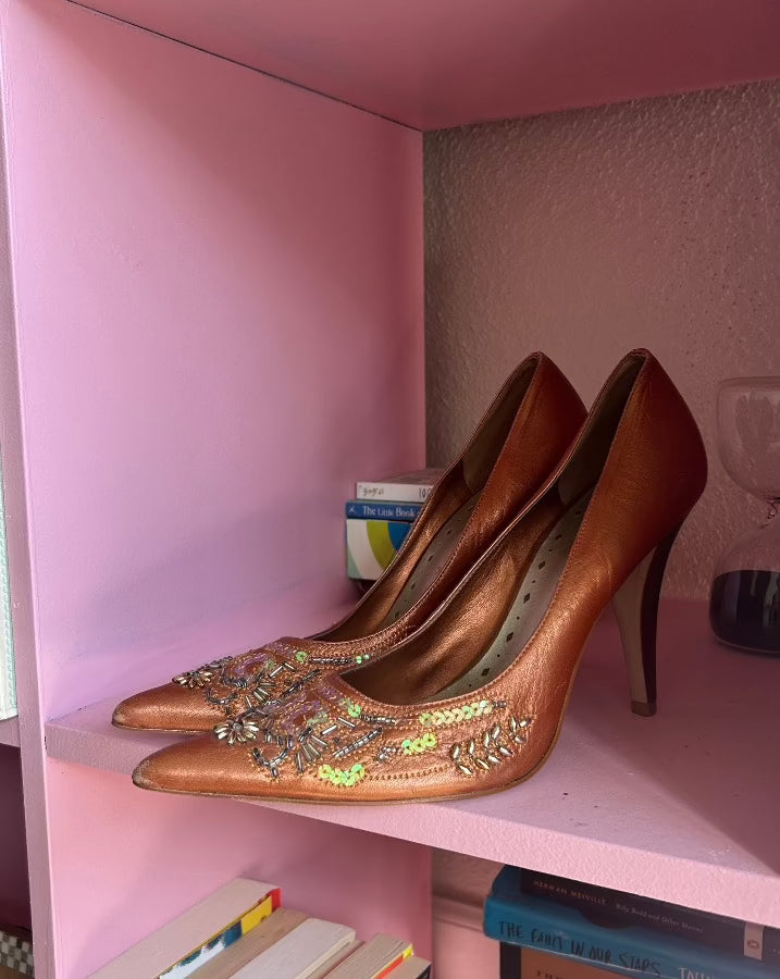 Vintage BCBG Beaded Heels