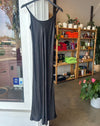 Vintage Black Silk Slip Dress